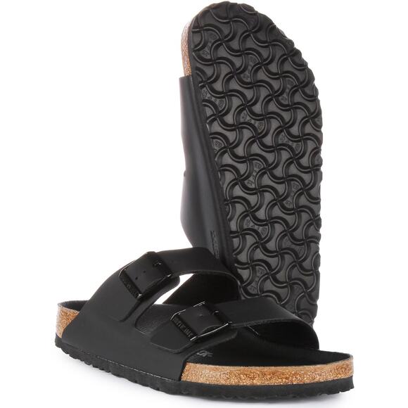 BIRKENSTOCK MEN\'S ARIZONA TRIPLES BLACK, BIRKO FLOR SLIPPERS, TRIPLES BLACK, 7.5